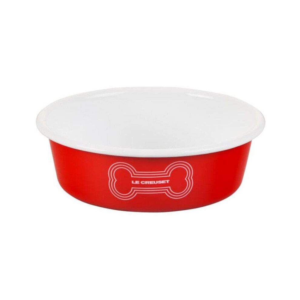 Le Creuset Enamel on Steel Large Dog Bowl  6 Cups  Red