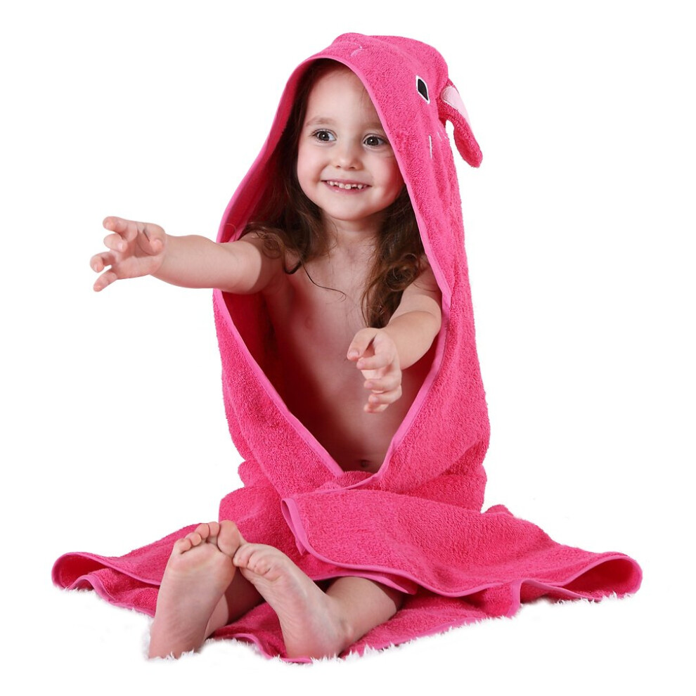 Peignoir de bain    capuche en coton pour b  b  , motif animal, pour gar  ons et filles de 0    6 ans, rose