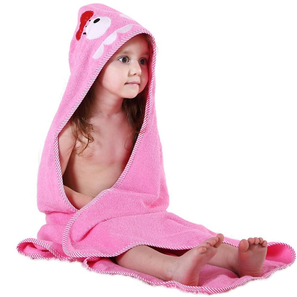 Peignoir de bain    capuche en coton pour b  b  , motif animal, pour gar  ons et filles de 0    6 ans, rose