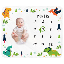 Baby-Monats-Meilensteindecke fr Jungen  Dinosaurier-neutrale Neugeborenen-Monatsdecke fr Jungen und Mdchen, personalisiertes Duschgeschenk, weich