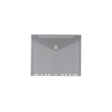 Carta in jam di plastica in plastica a 3 fori buste di legante con chiusura a gancio e loop - Opuscolo di lettere - 9 1/2 x 11 1/2 - Fumo grigio - 12