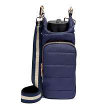 WanderFull Original HydroBag | Quilted Water Bottle Holder Crossbody Bag with Pockets and Strap | Carry 32 oz Water Bottle Tumbler Phone Purse | M