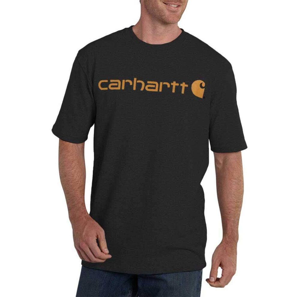 Carhartt Men's Loose Fit Heavyweight Short-Sleeve Logo Graphic T-Shirt Carbon HeatherX-Large