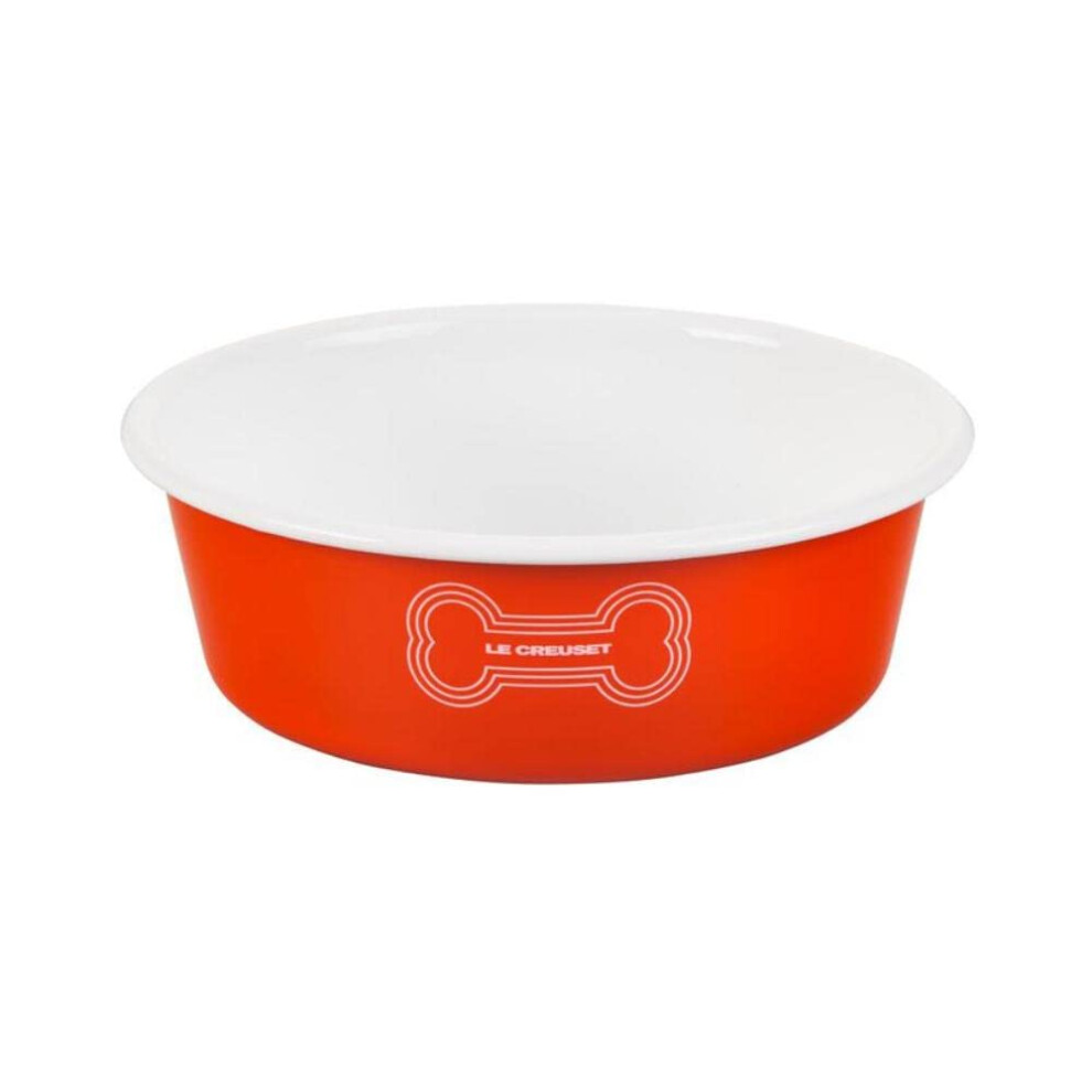Le Creuset Enamel on Steel Large Dog Bowl  6 Cups  Orange