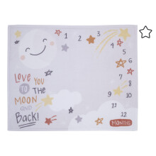 Lille kærlighed af Nojo Celestial Grey Gold og Orange Love You to the Moon & Back Super Soft Photo Op Milestone Baby Tæppe