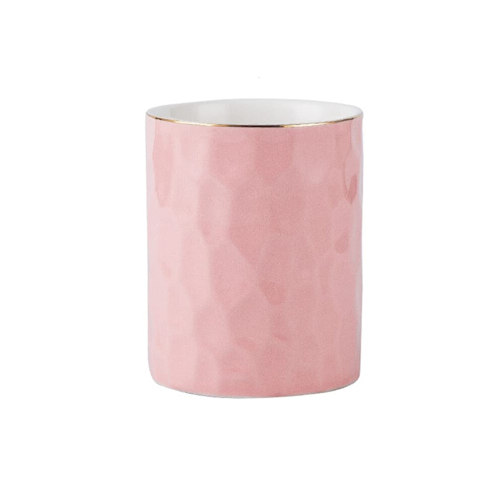 Aewill Pot     crayons en c   ramique, organiseur pour pinceaux de maquillage, pour la maison ou le bureau (rose)