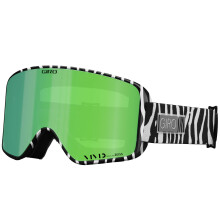 Gafas de esqu de mtodo giro - gafas de snowboard para hombres mujeres y jvenes - correa de animales en blanco y negro con vvidas esmeraldas/lente