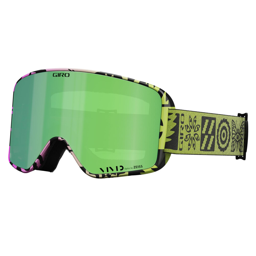 Giro Method Ski Goggles - Snowboard Goggles For Men Women And Youth - Glow Shelter Strap With Vivid Emerald/Vivid Infrared Lenses Green