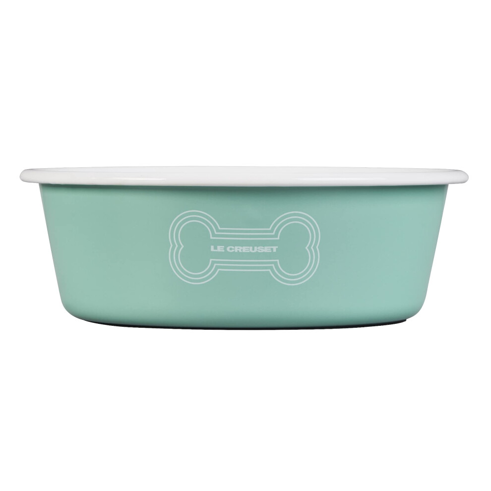 Le Creuset Enamel on Steel Large Dog Bowl  6 Cups  Light Green