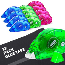 Glue Runner Permanent Double Sided Adhesive Scrapbook Runner Tape Roller 0.3-inch by 360-Inch Permanent Adhesive Dots Roller Applicator - 12 Packs