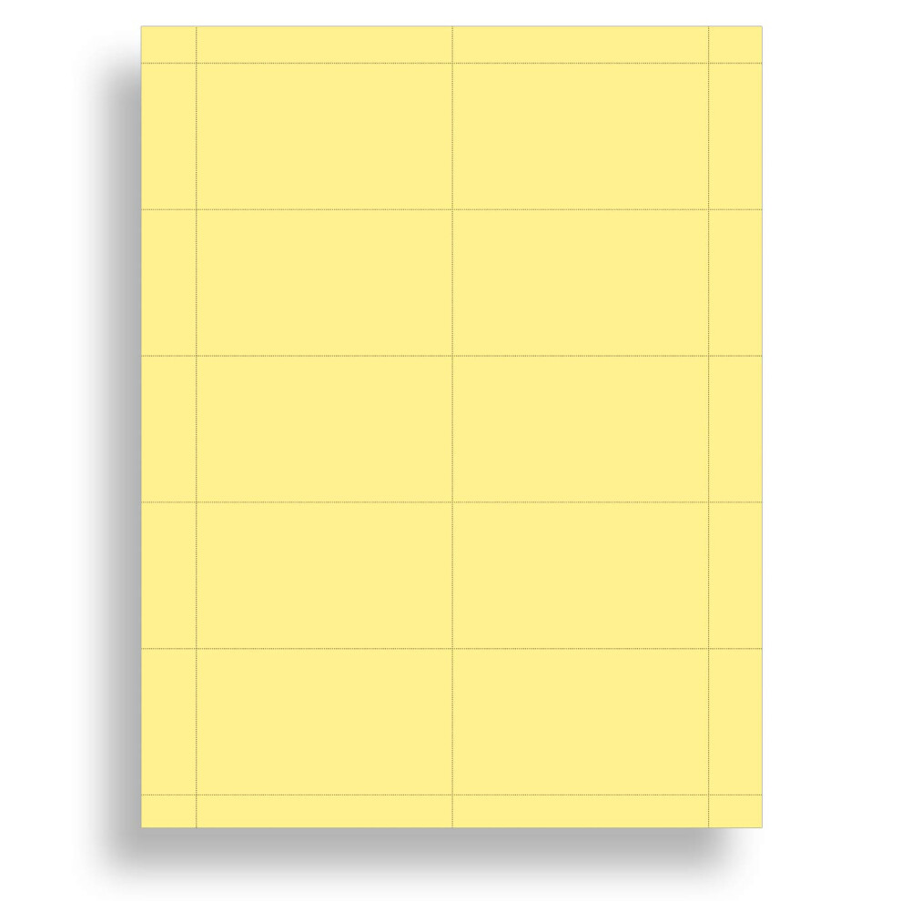 Cartes de visite color   es - 25 feuilles / 250 cartes de visite - Jet d'encre et laser - 10 par feuille (jaune uni)