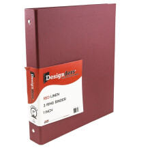 Jampapier premium linnen getextureerd 1 inch bindmiddelen - rood 3 ringbinder - individueel verkocht