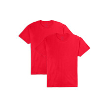 Fruit of the Loom frfi Eversoft pamut plk (S-4XL) Crew-2 Pack-True Red Medium