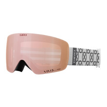 Giro Contour RS Ski Goggles - Snowboard Goggles for Men Women and Youth - Sangle de monogramme blanc avec des lentilles infrarouges en or rose vi