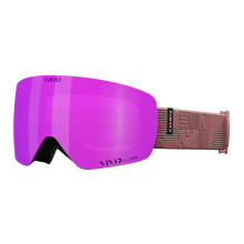 Giro Contour RS Ski Goggles - Snowboard Goggles for Men Women and Youth - Dusty Rose Linocut Socle avec des lentilles infrarouges roses / vives v