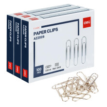 Deli Jumbo papirclips skridsikre 300 store papirclips 3 ?sker med 100 stk s?lv