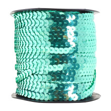 Mandala Craft 6mm Flat Sequin Strip Mint Sequins on a Roll - Mint Sequin Trim by The Yard - 100 Yds String Metallic Sequin Strand for Crafts Sequ