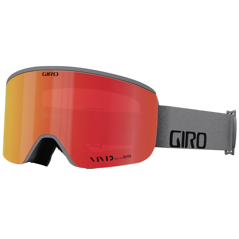 Giro Axis Ski Goggles - Snowboard Goggles For Men - Wordmark Strap With Vivid Ember/Vivid Infrared Lenses Grey