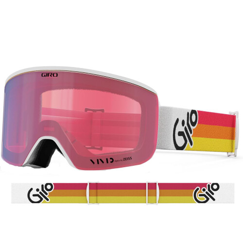 Giro Giro Axis Ski Goggles - Snowboard Goggles for Men - Sangle vintage rouge et orange avec de la fum   e vive / Loyaux infrarouges vifs 2