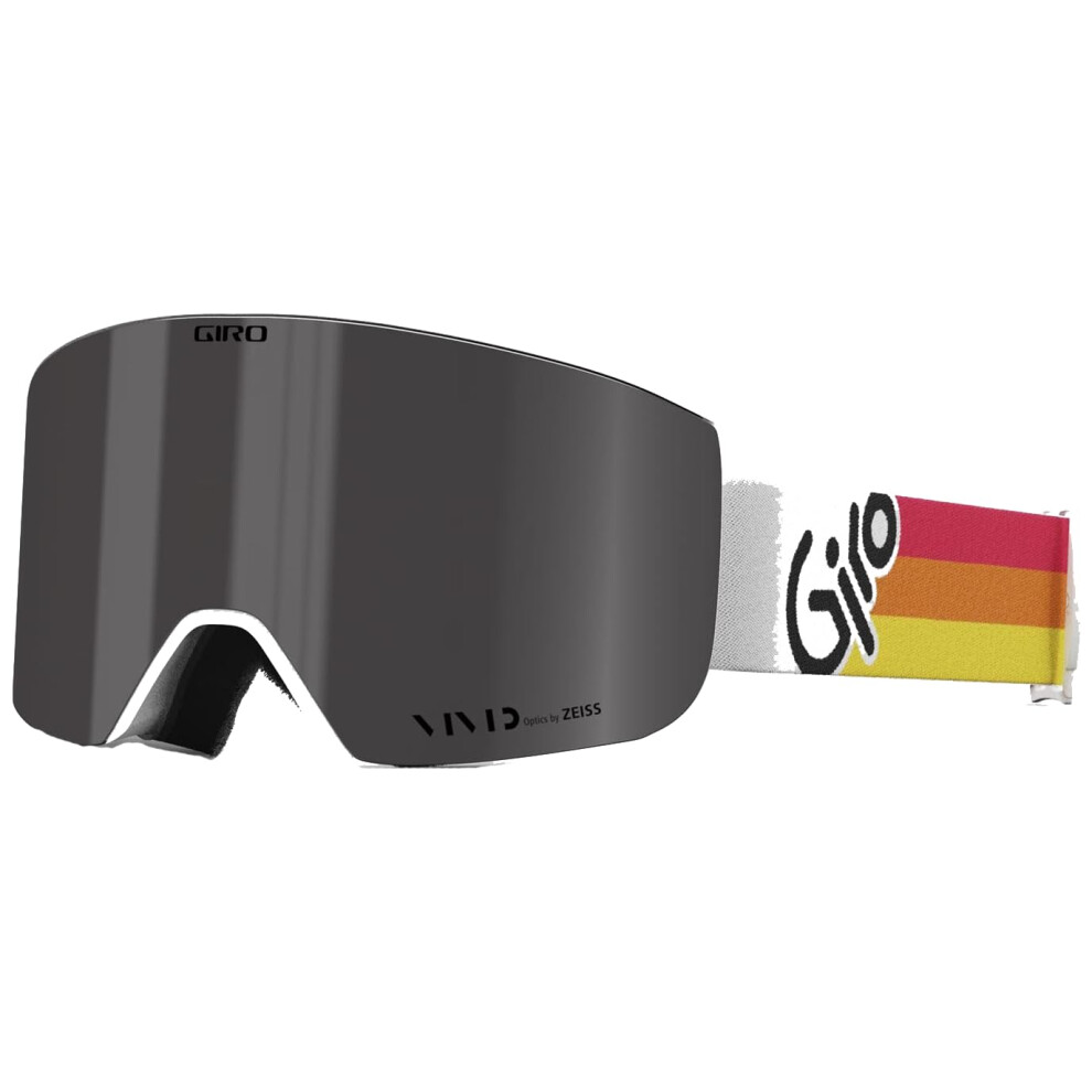 Giro Axis Ski Goggles - Snowboard Goggles For Men - & Vintage Strap With Vivid Smoke/Vivid Infra Lenses Red/Orange
