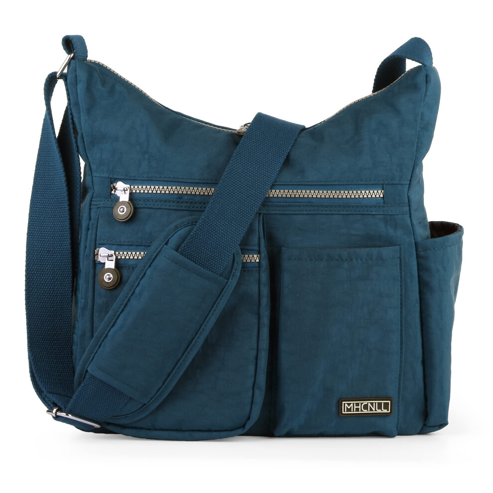 Mhcnll Unisex Blue Crossbody Bag With Anti Theft Rfid Pocket - Women Lightweight Water-Resistant Purse (Navy )