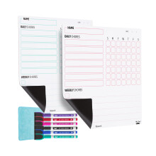 Mr. Pen Magnetic Dry Eraser Board para mltiples nios 2 paquete con 6 marcadores de tapa de borrador Refrigerador de la tarea de tareas magnticas
