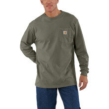 Carhartt Men's Loose Fit Heavyweight Long-Sleeve Pocket T-Shirt, Dusty Olive, Medium