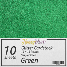 Papel Glitter Verde - 10 Folhas de Papel Glitter Premium - 12" x 12" Papel Espesso Brilhante