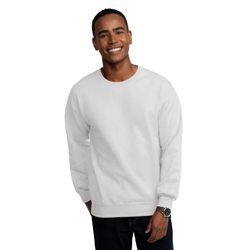 Fruit Of The Loom Men's Moisture Wicking Eversoft Fleece Sweatshirt White Large