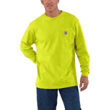 Carhartt Mens Loose Fit Heavyweight T-Shirt Workwear Jersey Pocket Long-Sleeve K126 (Regular and Big & Tall Sizes), Brite Lime, Medium US