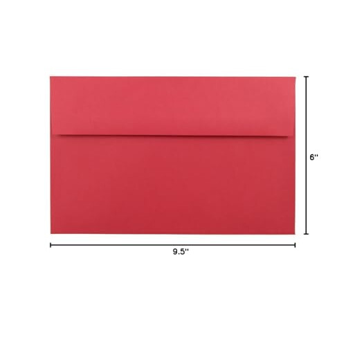 JAM PAPER A10 Colored Invitation Envelopes - 6 x 9 1/2 - Red Recycled - 50/Pack 2