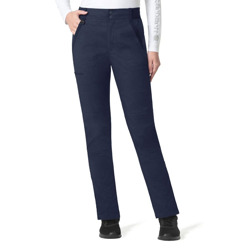 Carhartt Women's Rugged Flex Modern Fit Ripstop Utility Pant  Navy Heather  Medium