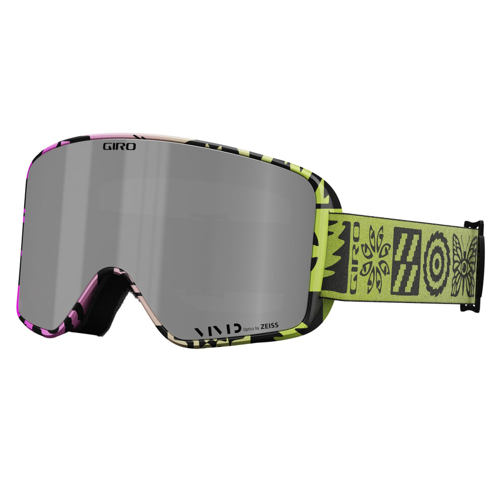 Giro Method Ski Goggles - Snowboard Goggles For Men Women And Youth - Glow Shelter Strap With Vivid Onyx/Vivid Infrared Lenses Green/Onyx