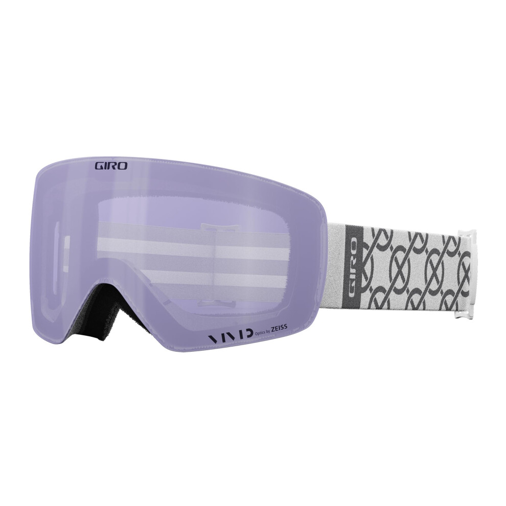 Giro Contour Rs Ski Goggles - Snowboard Goggles For Men Women And Youth - Monogram Strap With Vivid Haze/Vivid Infrared Lenses White