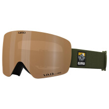Gafas de esqu de contorno de giro - gafas de snowboard para hombres y mujeres - correa de vista verde sendero con lentes de gasolina vvida/infrarro