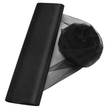 Kristal Organza Tule Pure Stof Achtergrond Gordijnen voor Bruiloft Baby Douche Verjaardagsfeestje Evenement Decor 19 bij 30 Yard (zwart)