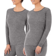 Fruit of the Loom Camisola Térmica Feminina Micro Waffle, Cinza Escuro, X-Gigante