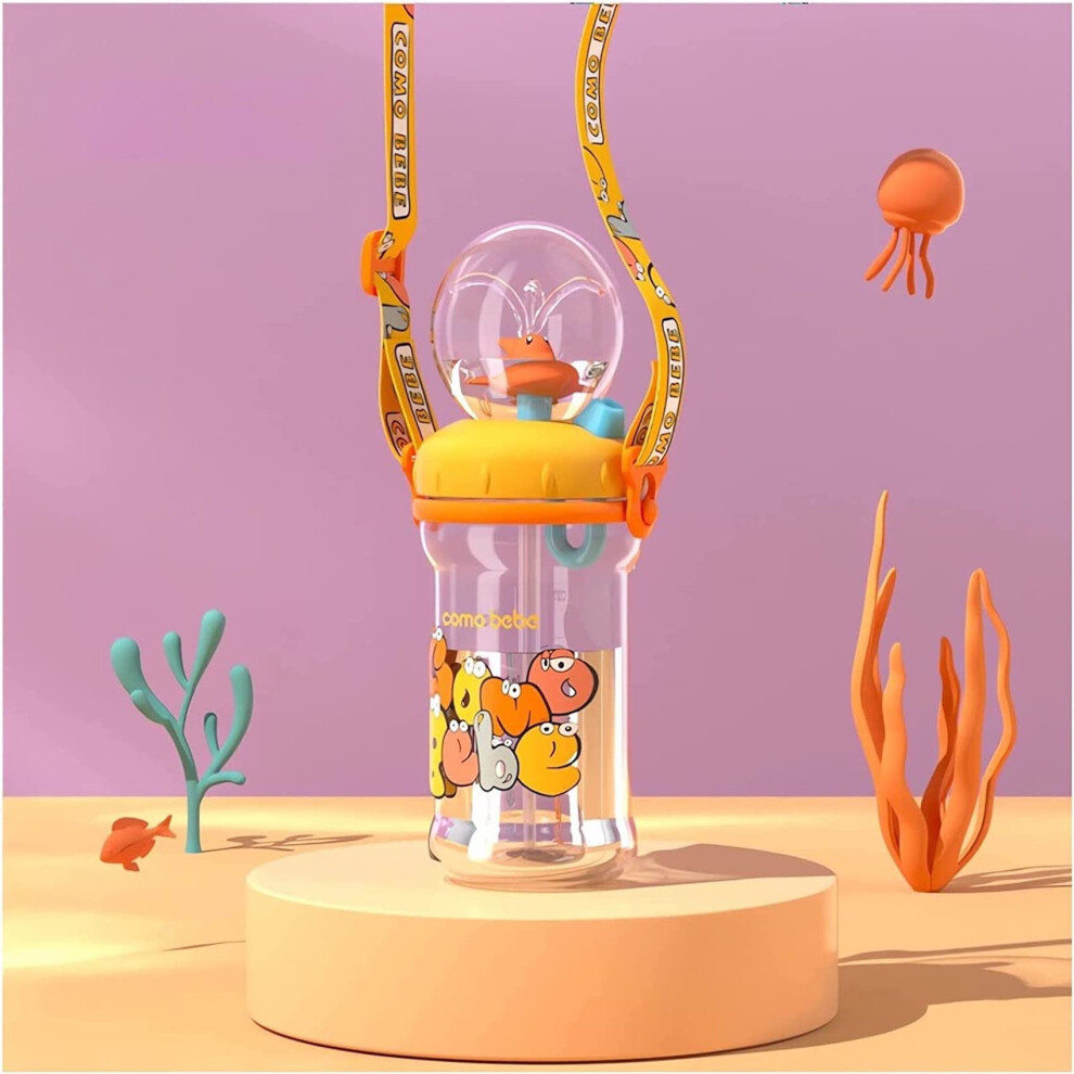Whale Squirt Drinking Cup - Cute Water Bottle With Spray Leak Proof Weighted Straw For Kids (350Ml/Yellow) Yellow Generisk