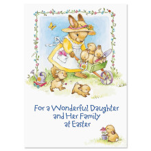 Biglietto di auguri pasquale per figlia e famiglia - Biglietto singolo, grande, 5"" x 7"" con scritte all'interno, include busta bianca