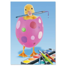 Biglietto di Pasqua con uova dipinte - Confezione singola per bambini e adulti, 13 x 18 cm, con busta