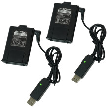 (2 Stücke Batterie-USB) BL-5 Thicke Batterie 3800 mAh 7,4 V Für Walkie Talkie UV-5R UV-5RT UV-5RE BF-F8 + BF-F8HP