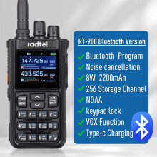 (Bluetooth-Version) Radtel RT-900 8 W Vollband-Amateurfunk Walkie Talkie 256 CH Air Band Zwei-Wege-Radiosender