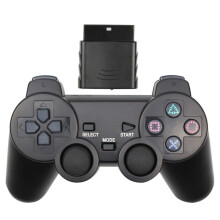 (Schwarz)Wireless Gamepad für Sony PS2 Controller für Playstation 2 Konsole Joystick Double Vibration Shock Joypad