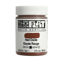 SoFlat Matte Acrylics by GOLDEN Red Oxide 2 fl. oz. Jar Professional Acrylic Paint Opaque