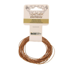 Perlsmed læderledning - naturlig - .5 mm spole - 5 yards/1,52 meter - indisk læder thong ideel til fletning perler halskæder fine snøring hårtilb
