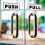 iSYFIX Autocolantes de Empurrar Puxar - 2 Pacotes 7x2.8 polegadas - Decalques Horizontais Autoadesivos, Branco/Preto 3