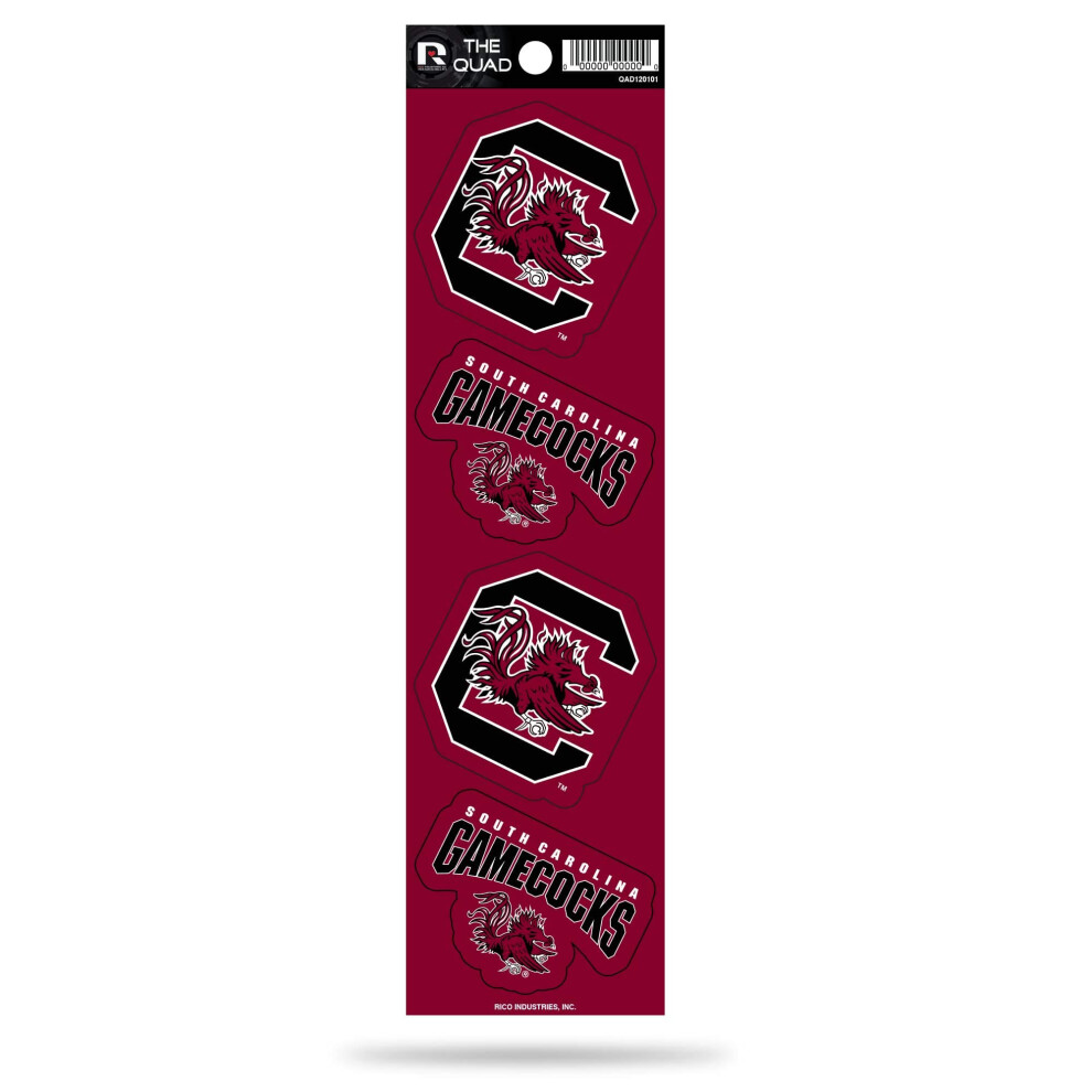 Rico Industries Ncaa South Carolina Fighting Gamecocks Quad Decal 767345126603
