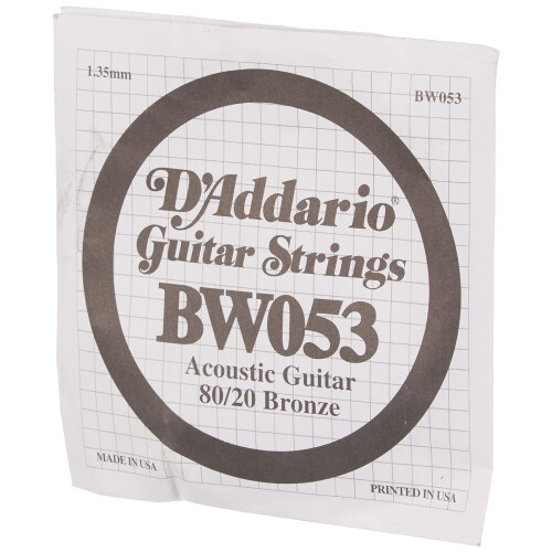 D'Addario BW053 Bronze Wound Acoustic Guitar Single String .053 2