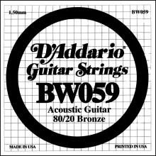 D'Addario BW059 Bronzov    vinut    akustick    gitara, jedna struna, .059
