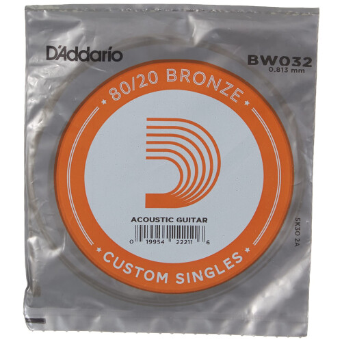 D'Addario BW032 Bronze Wound Acoustic Guitar Single String .032